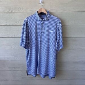 RLX Ralph Lauren Men’s Classic Fit Stretch Jersey Polo Shirt Large Striped  Golf